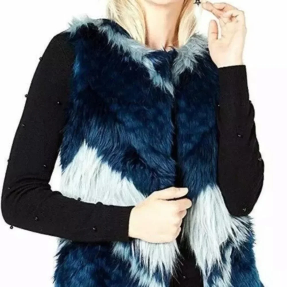 Bar III Patchwork Outerwear Vest. S,M - Picture 6 of 6